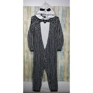 Nightmare Before Christmas Jack Skellington Costume Adult S Fleece Pajama Suit